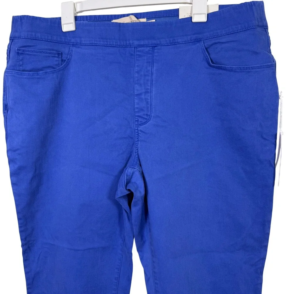 Soft Surroundings NWT‎ Jeans Cropped 1X Blue Pull On Straight Comfort Waist